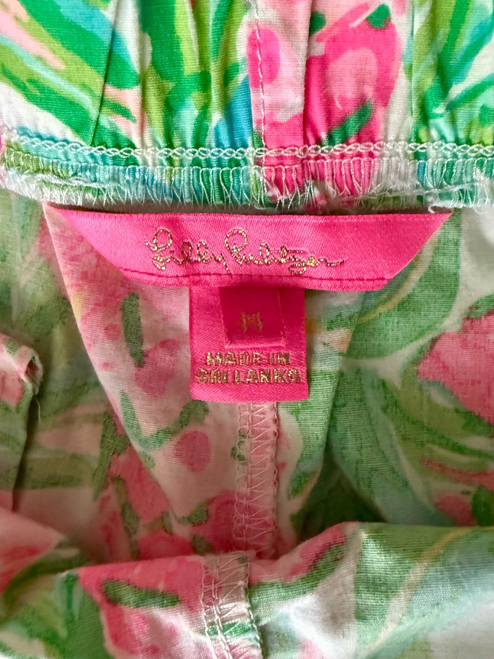 Lilly Pulitzer Pink & Green Tropical Print Bermuda Shorts | Size M - Picture 5 of 9